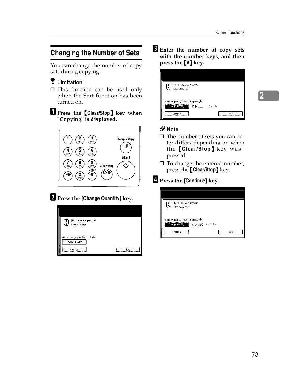 Changing the number of sets | Savin 2712 User Manual | Page 84 / 163