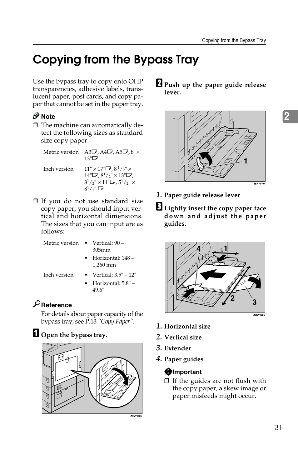 2copying from the bypass tray | Savin 1802d User Manual | Page 45 / 56