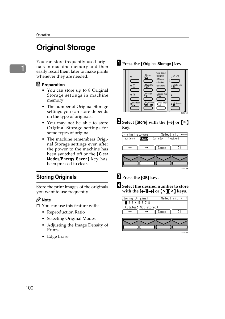 1original storage, Storing originals | Savin 3360DNP User Manual | Page 120 / 233