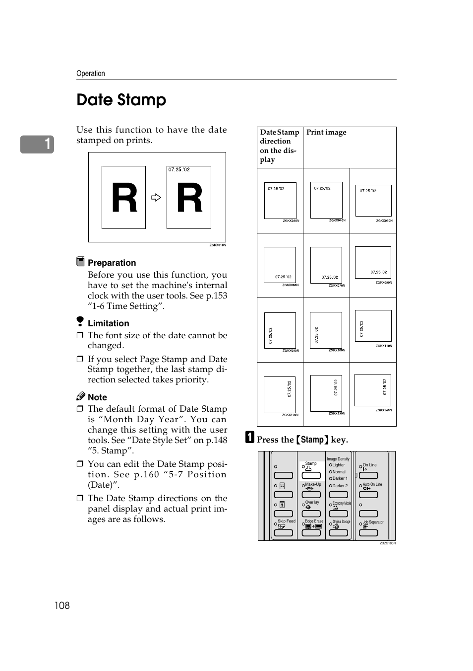 1date stamp | Savin 3360DNP User Manual | Page 128 / 233