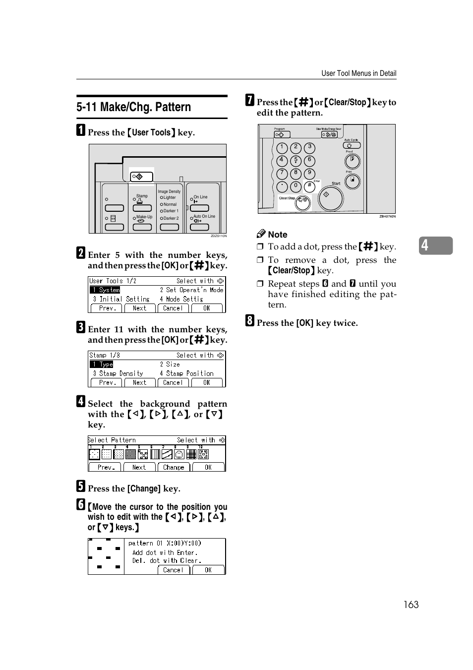 11 make/chg. pattern | Savin 3360DNP User Manual | Page 183 / 233