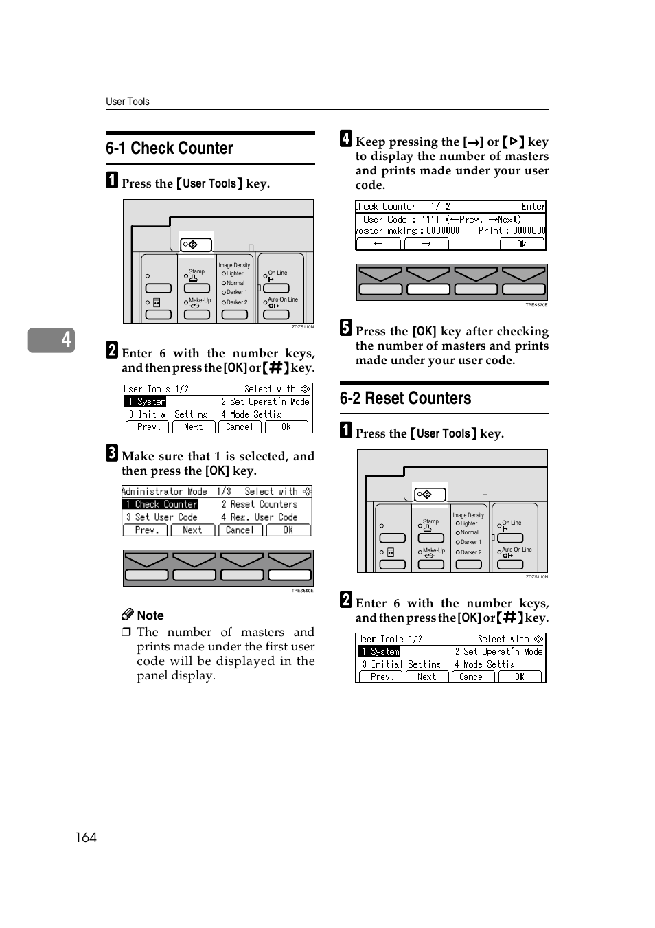 1 check counter, 2 reset counters | Savin 3360DNP User Manual | Page 184 / 233