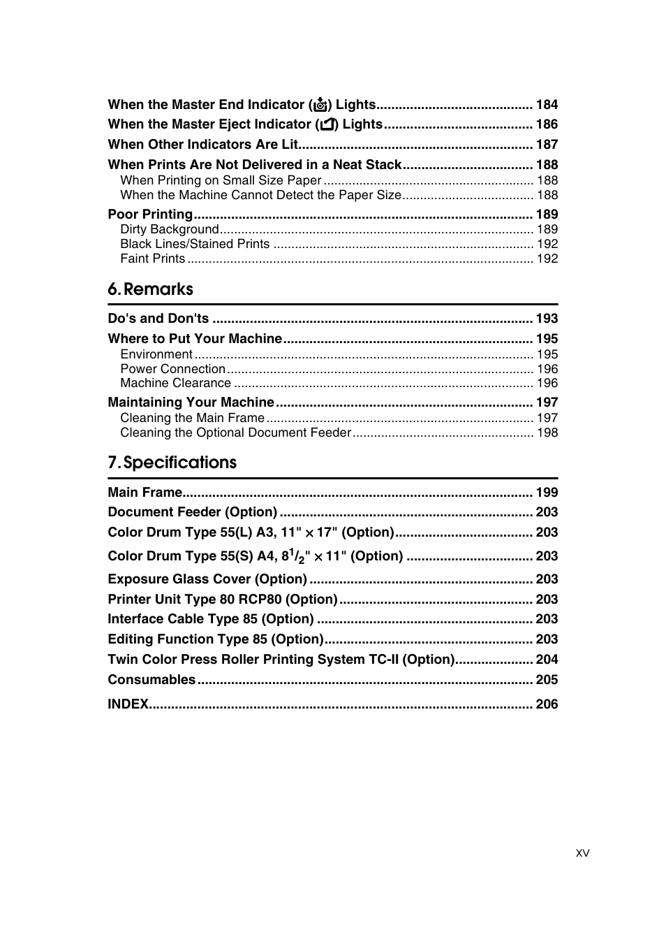 Remarks, Specifications | Savin 3360DNP User Manual | Page 19 / 233