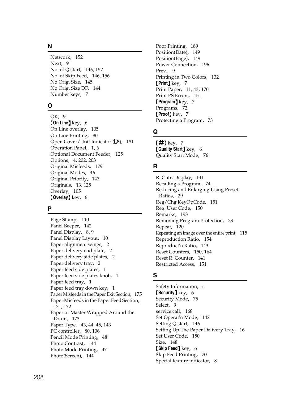 208 n | Savin 3360DNP User Manual | Page 228 / 233