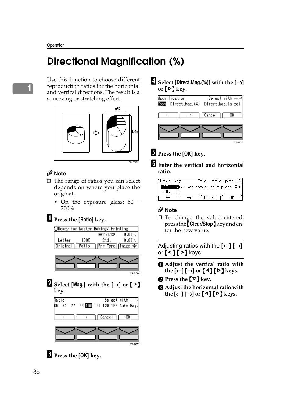 1directional magnification (%) | Savin 3360DNP User Manual | Page 56 / 233