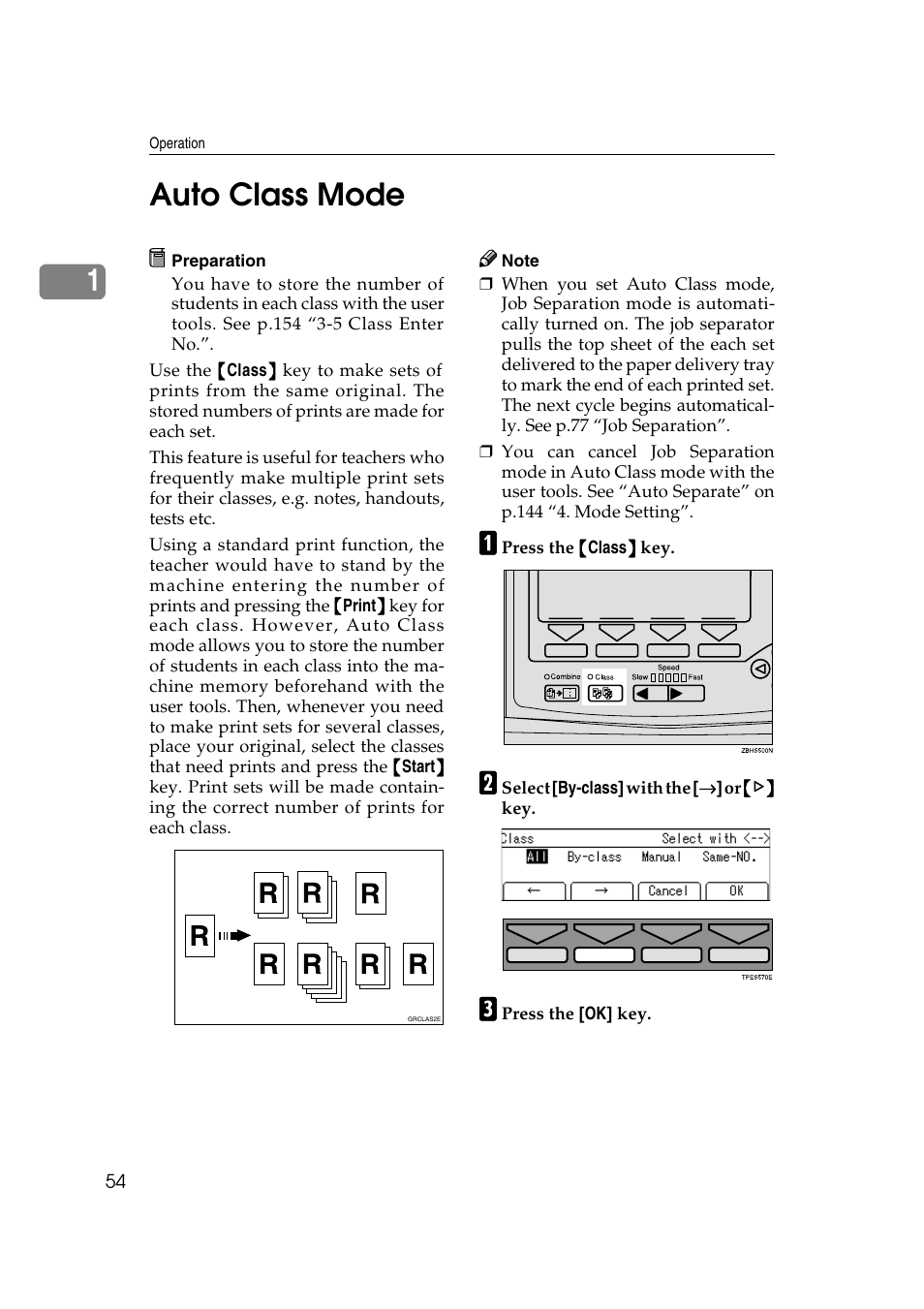 1auto class mode | Savin 3360DNP User Manual | Page 74 / 233