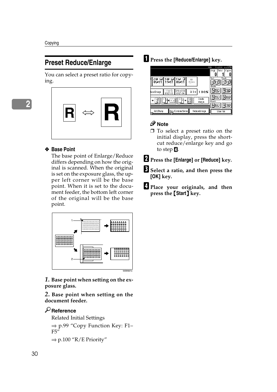 Preset reduce/enlarge | Savin 2565 User Manual | Page 40 / 88