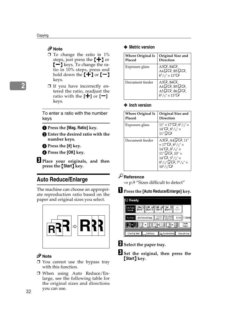 Auto reduce/enlarge | Savin 2565 User Manual | Page 42 / 88