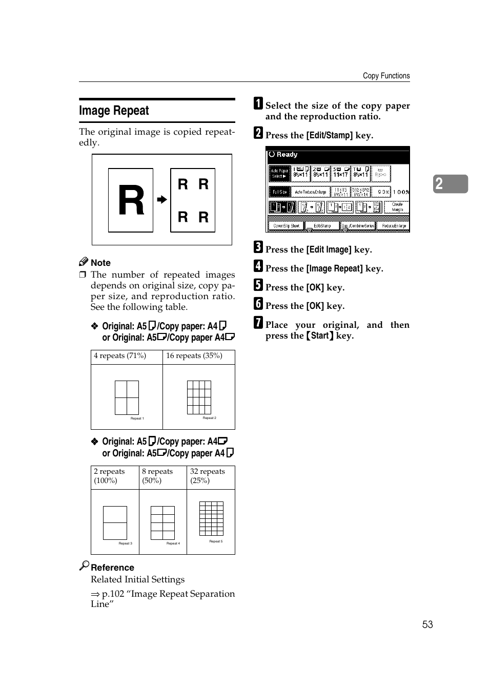 Image repeat | Savin 2565 User Manual | Page 63 / 88