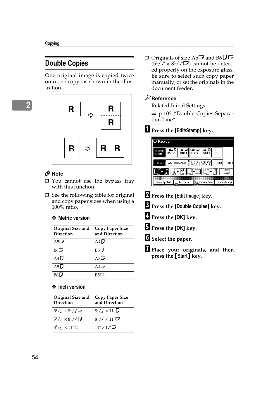 Double copies | Savin 2565 User Manual | Page 64 / 88