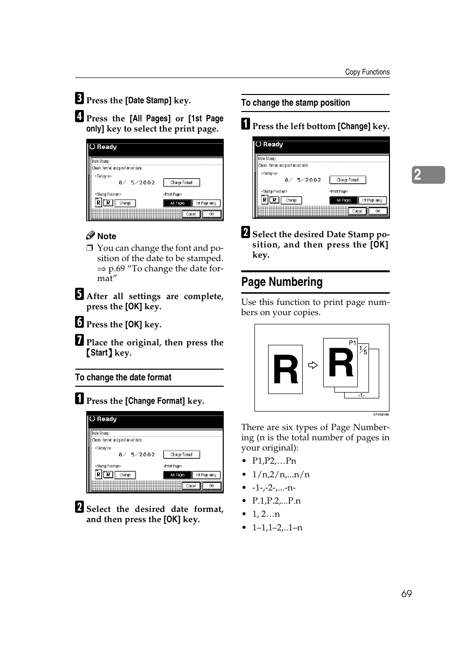 Page numbering | Savin 2565 User Manual | Page 79 / 88