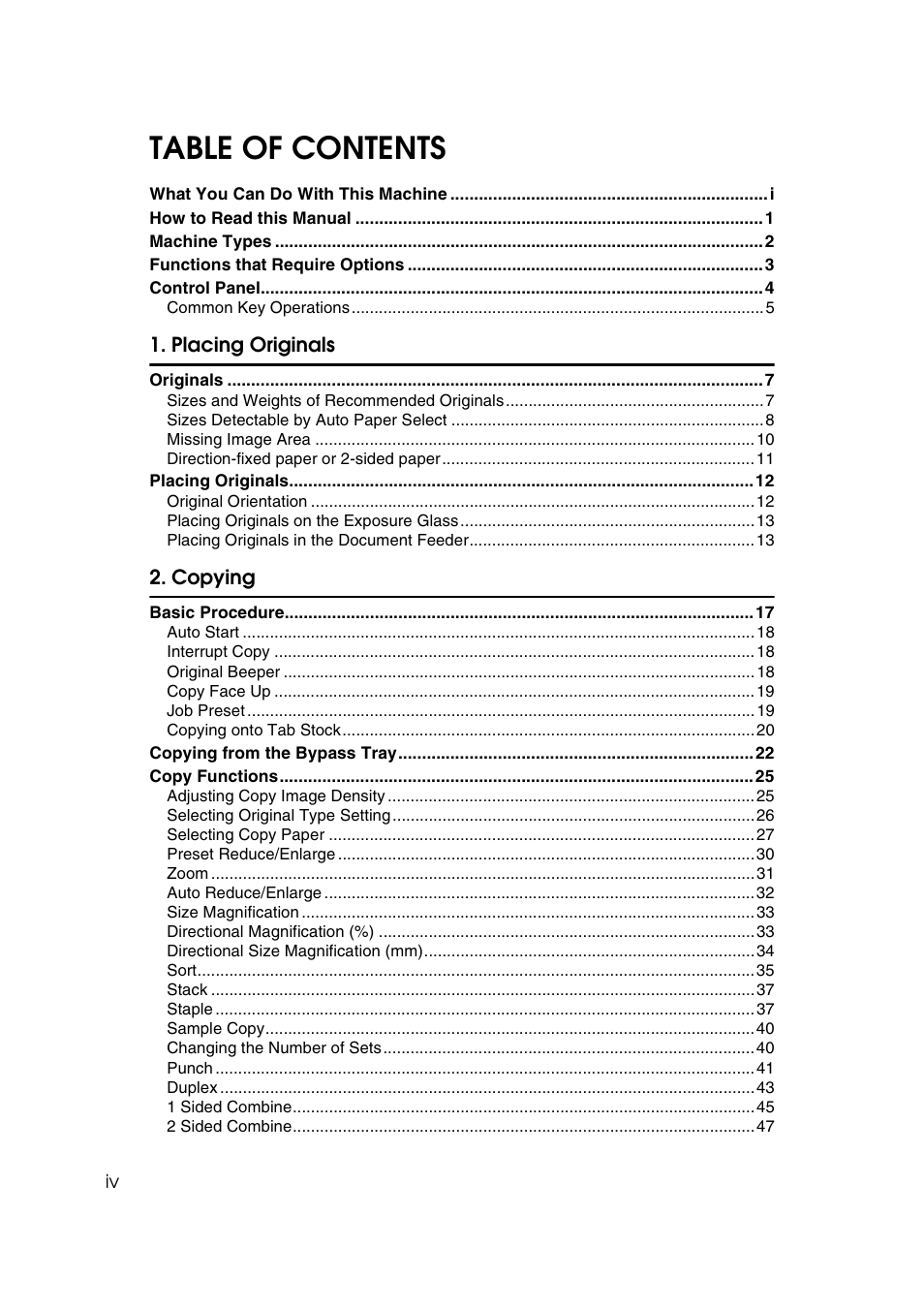 Savin 2565 User Manual | Page 8 / 88