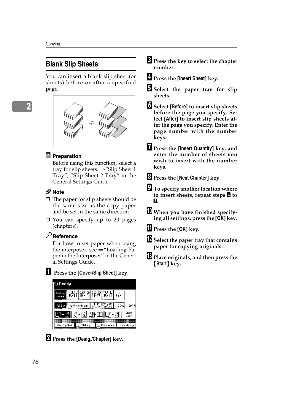 Blank slip sheets | Savin 2565 User Manual | Page 86 / 88