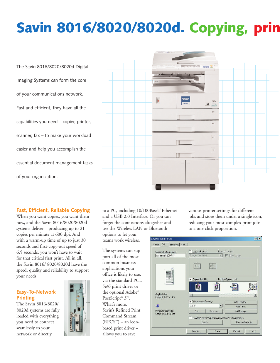 Savin 8016 User Manual | Page 2 / 6