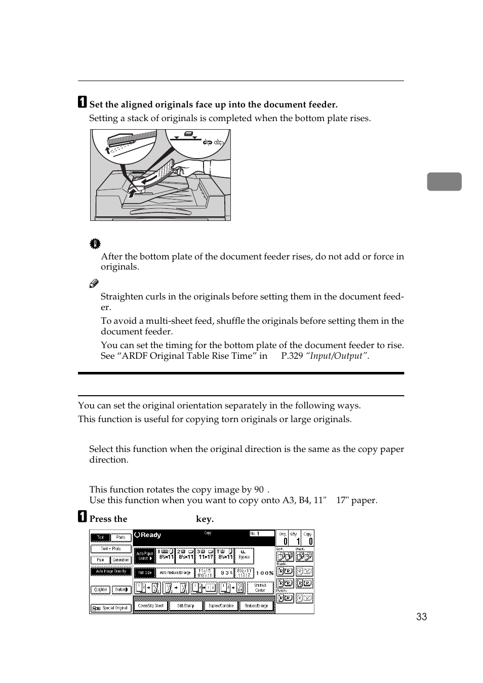 Original orientation | Savin 3370 User Manual | Page 46 / 81