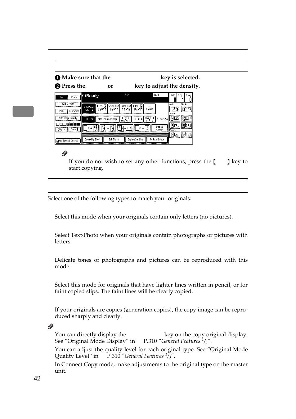 Selecting original type setting | Savin 3370 User Manual | Page 55 / 81