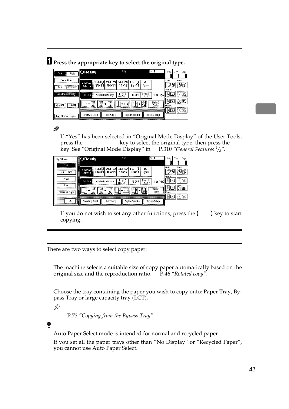 Selecting copy paper | Savin 3370 User Manual | Page 56 / 81