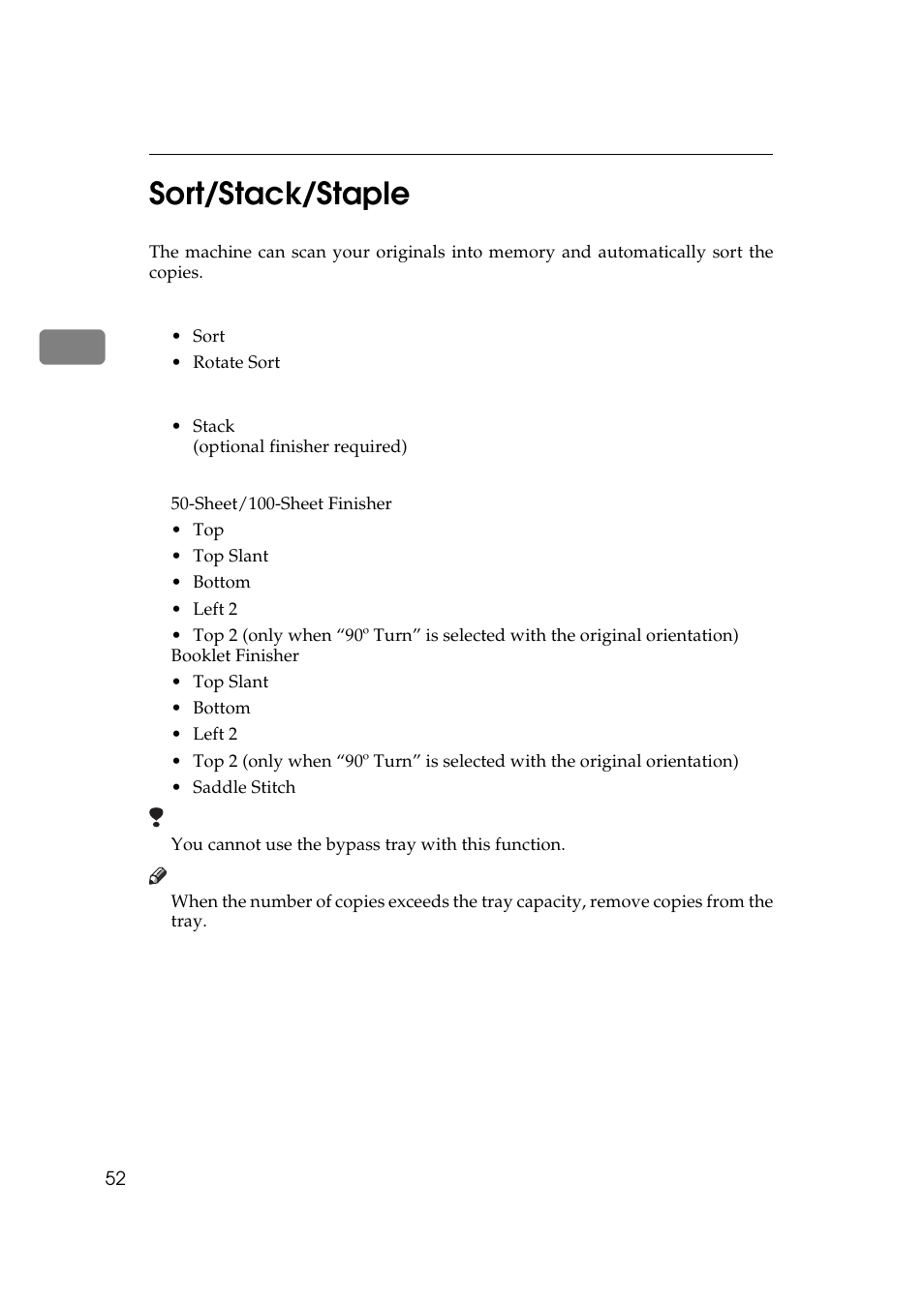 2sort/stack/staple | Savin 3370 User Manual | Page 65 / 81