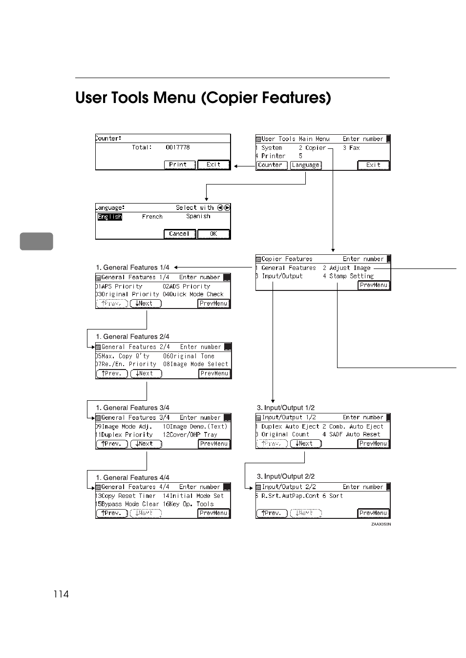 4user tools menu (copier features) | Savin 9922DP User Manual | Page 125 / 163