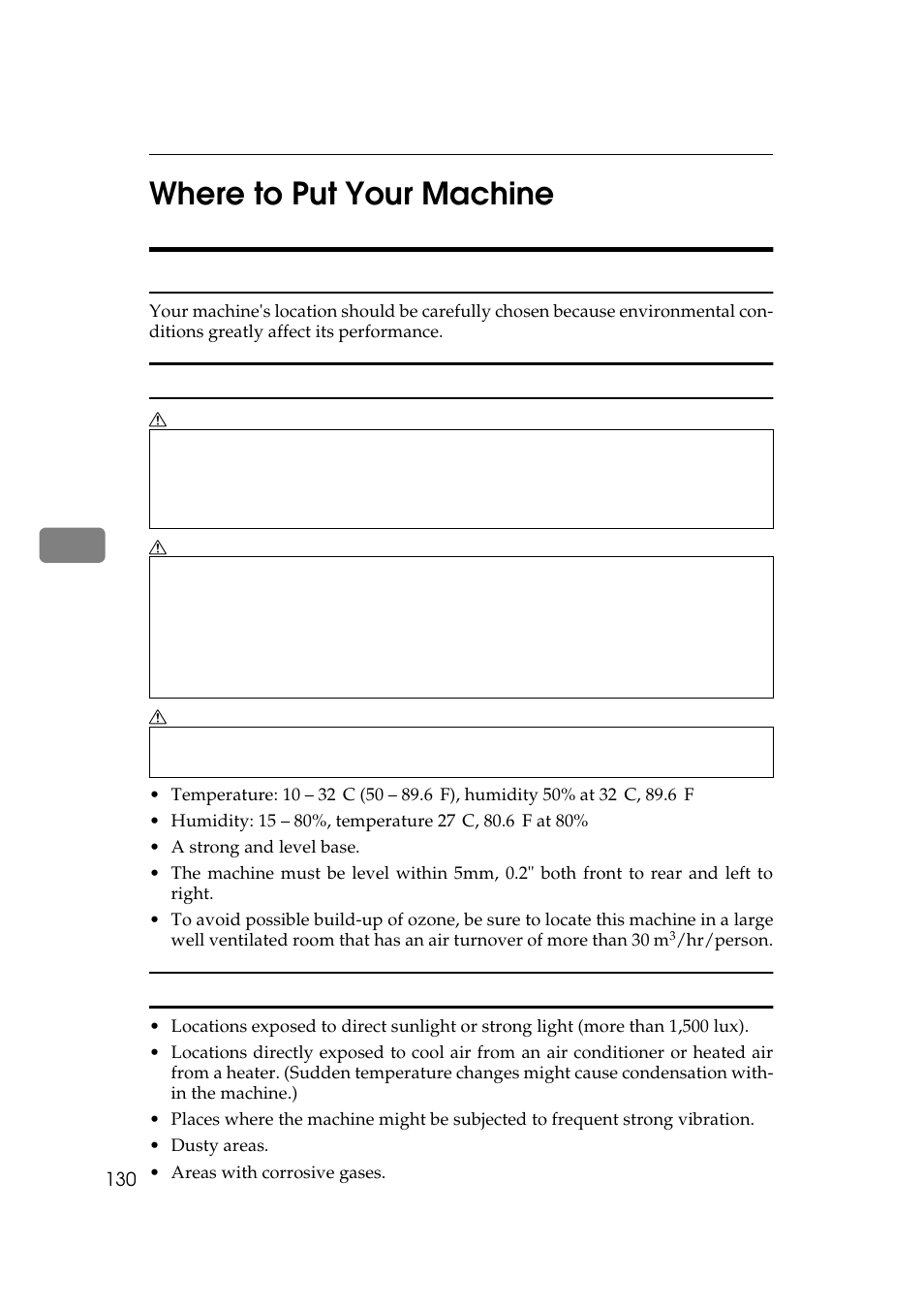 5where to put your machine, Machine environment | Savin 9922DP User Manual | Page 141 / 163