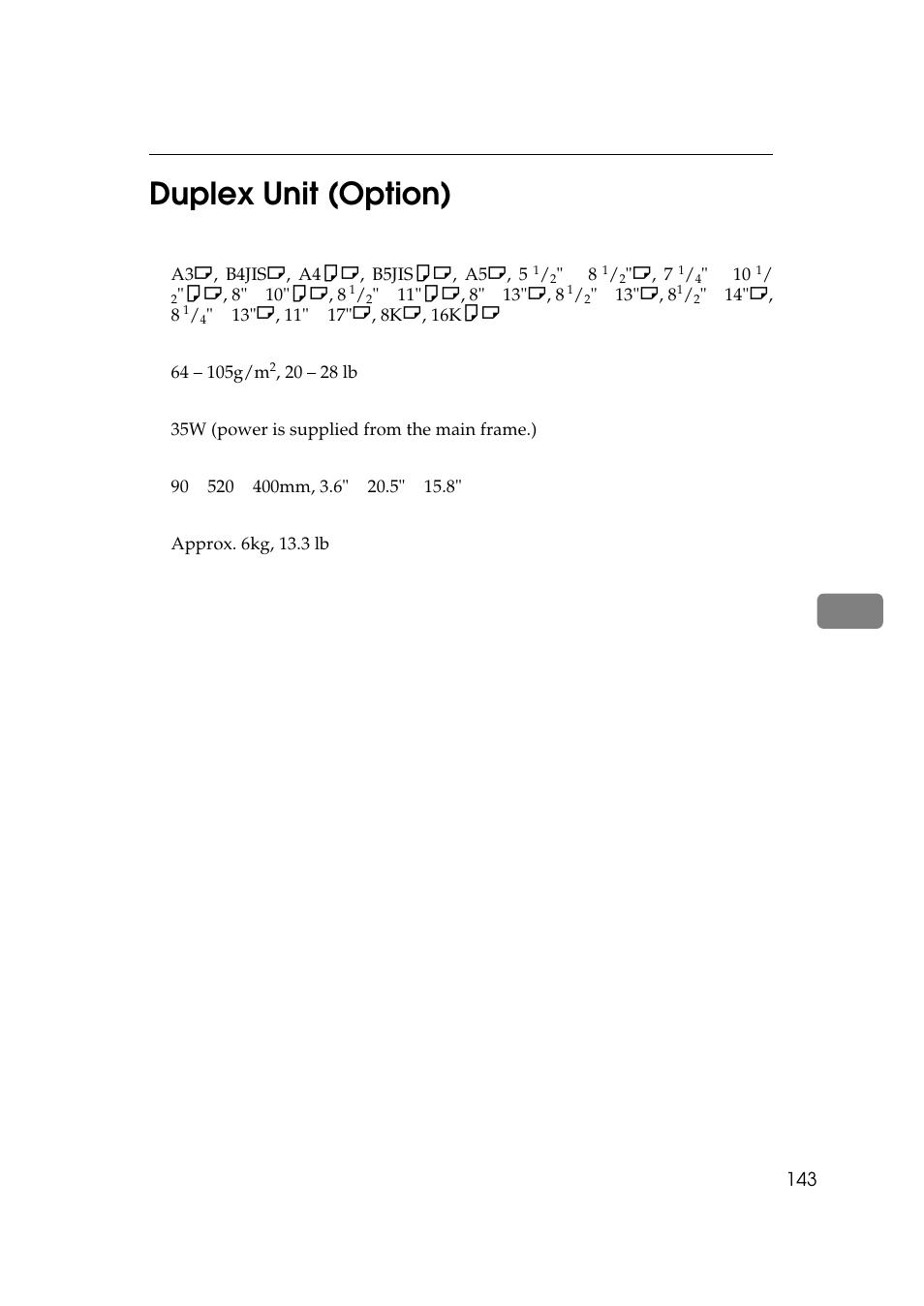 6duplex unit (option) | Savin 9922DP User Manual | Page 154 / 163