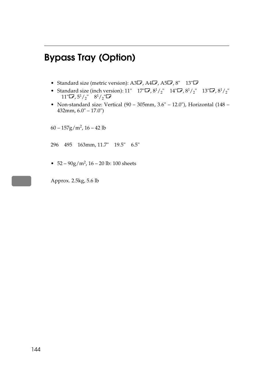 6bypass tray (option) | Savin 9922DP User Manual | Page 155 / 163