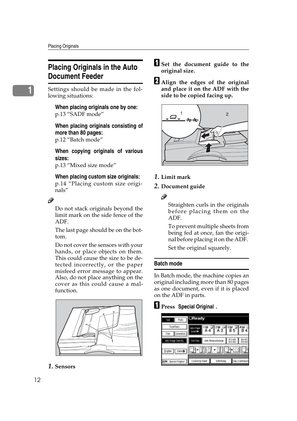 Placing originals in the auto document feeder | Savin 4045e User Manual | Page 24 / 132