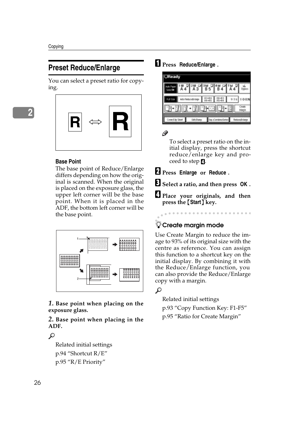 Preset reduce/enlarge | Savin 4045e User Manual | Page 38 / 132