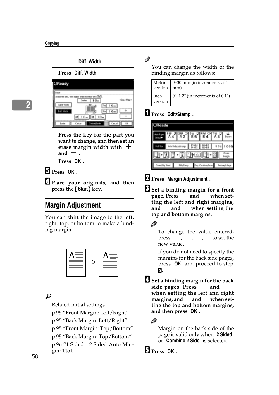 Margin adjustment | Savin 4045e User Manual | Page 70 / 132