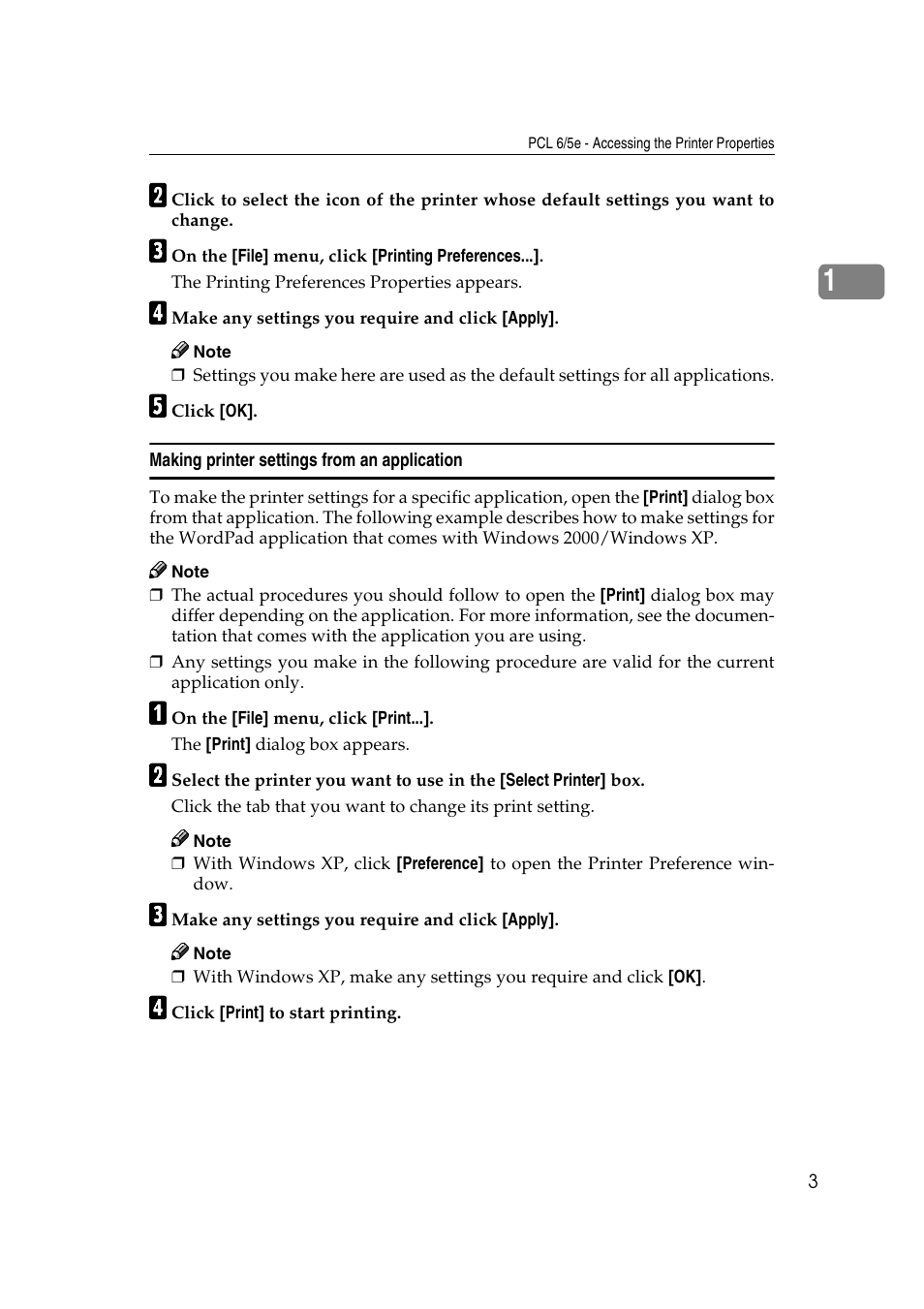 Making printer settings from an application | Savin MLP26 User Manual | Page 11 / 180