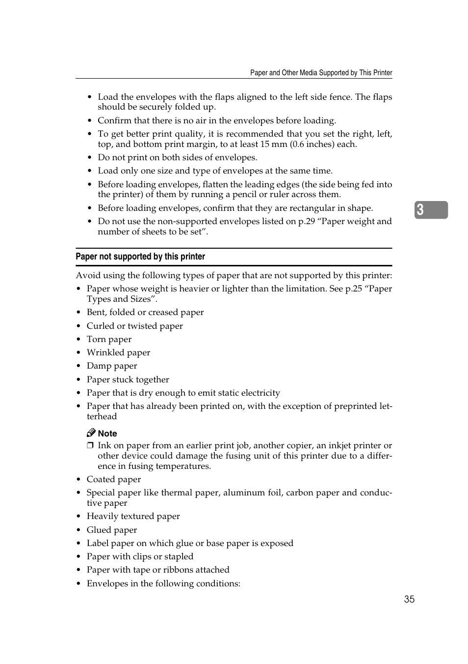 Paper not supported by this printer | Savin MLP26 User Manual | Page 43 / 180