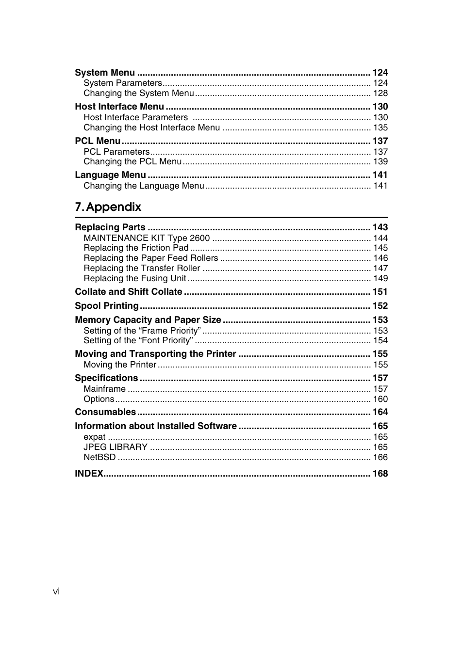Appendix | Savin MLP26 User Manual | Page 8 / 180
