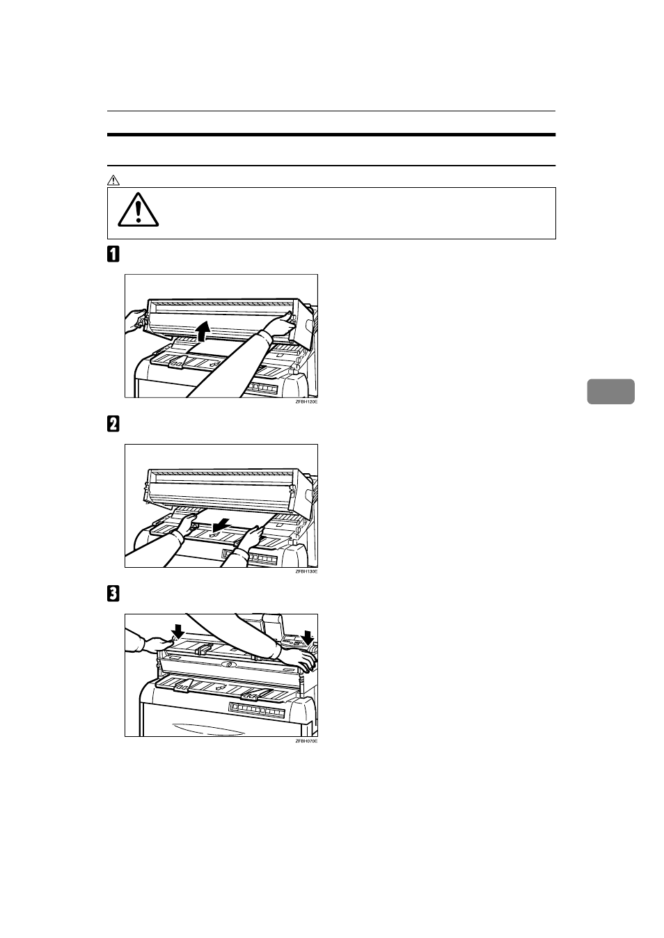 If sheet paper is jammed in the feed-in slot | Savin 7700W User Manual | Page 73 / 90