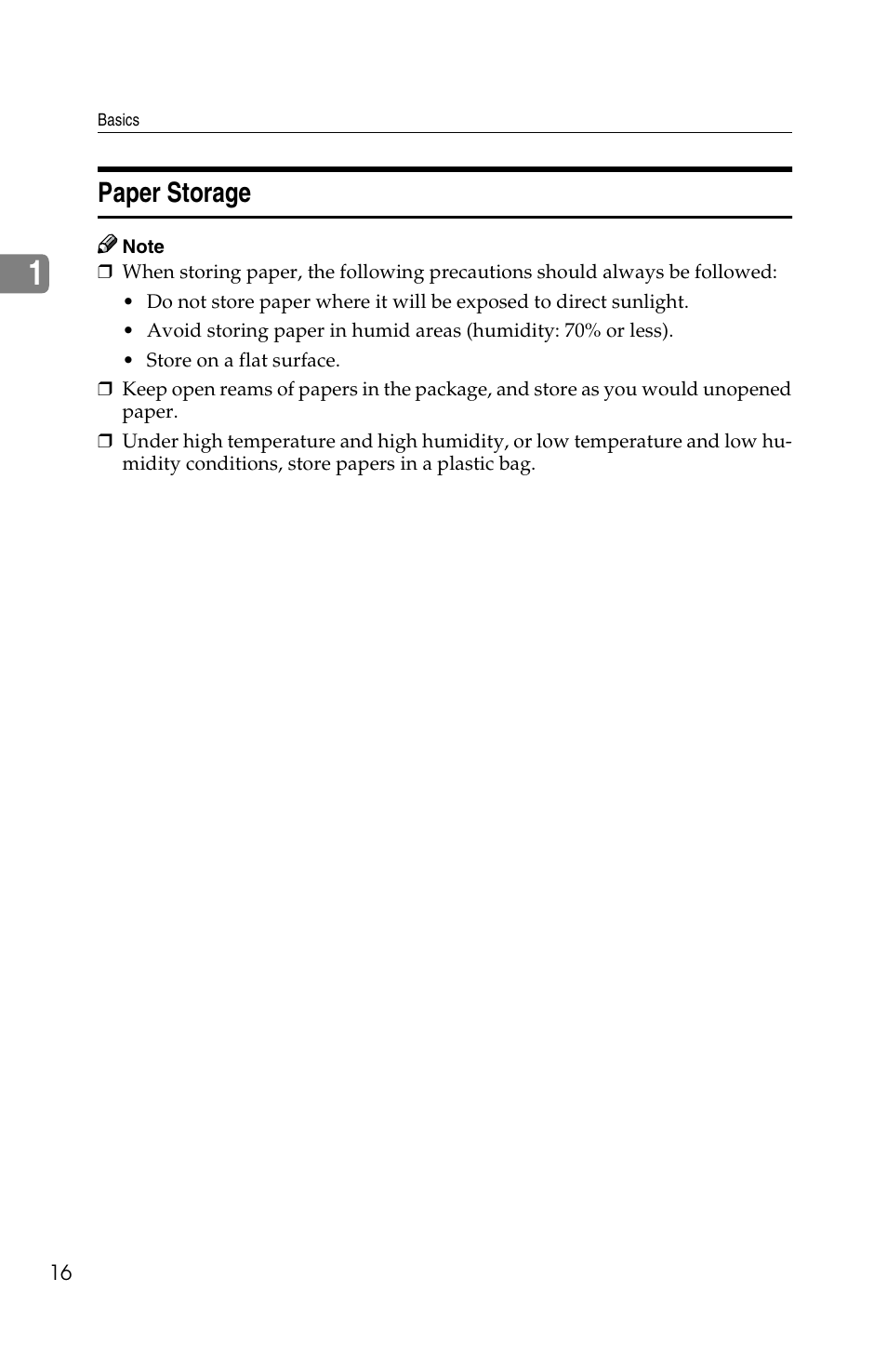 Paper storage | Savin 1502 User Manual | Page 30 / 102