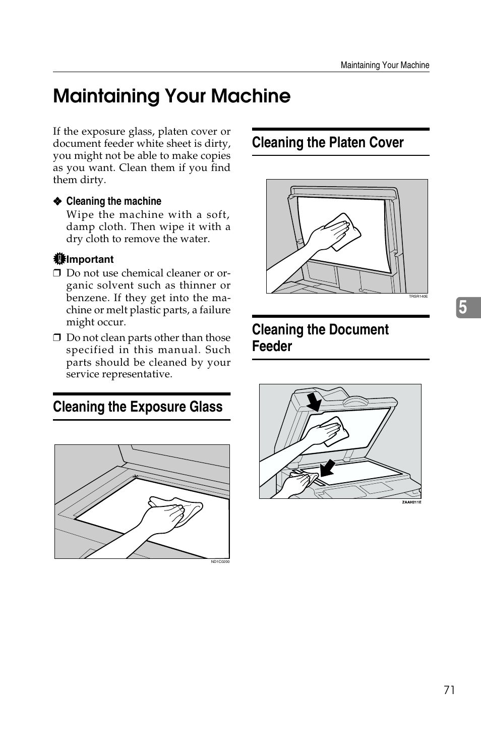 5maintaining your machine | Savin 1502 User Manual | Page 85 / 102