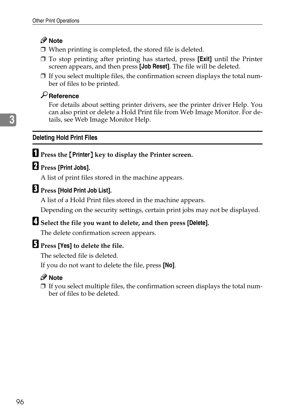 Deleting hold print files | Savin C4540 User Manual | Page 104 / 167