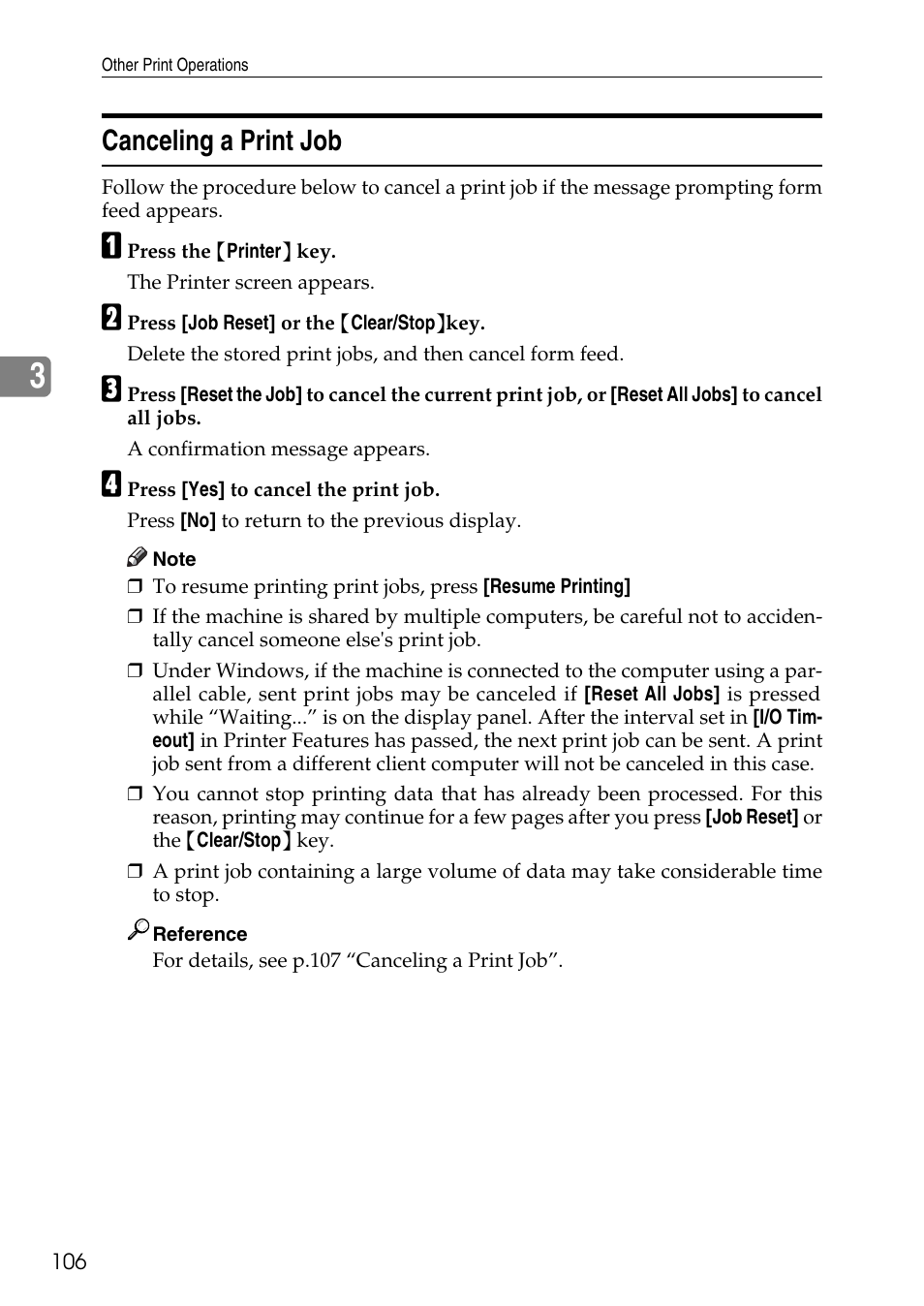 Canceling a print job | Savin C4540 User Manual | Page 114 / 167