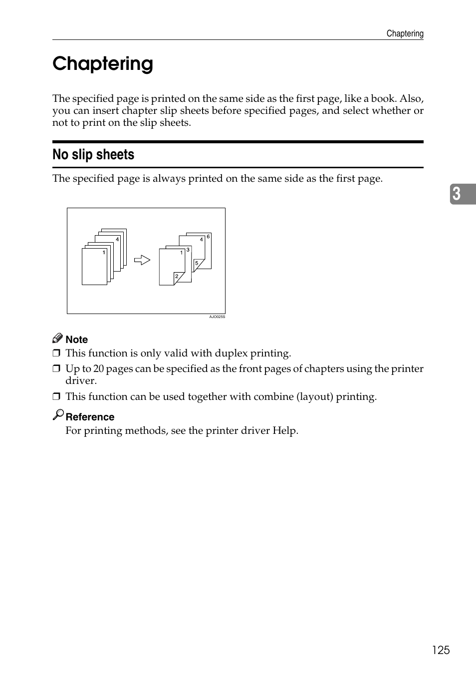 Chaptering, No slip sheets, 3chaptering | Savin C4540 User Manual | Page 133 / 167
