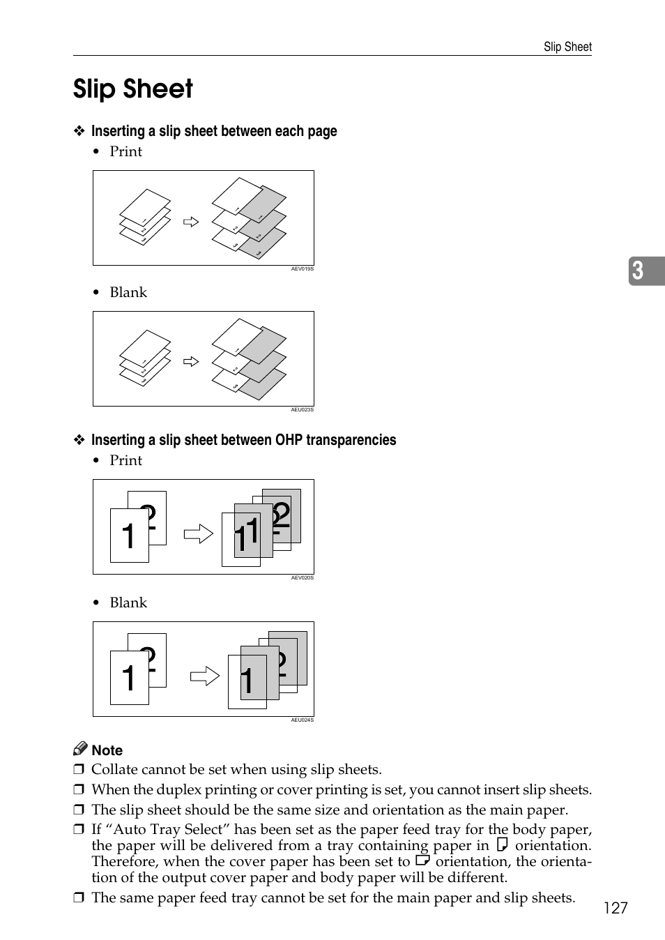 Slip sheet, 3slip sheet | Savin C4540 User Manual | Page 135 / 167