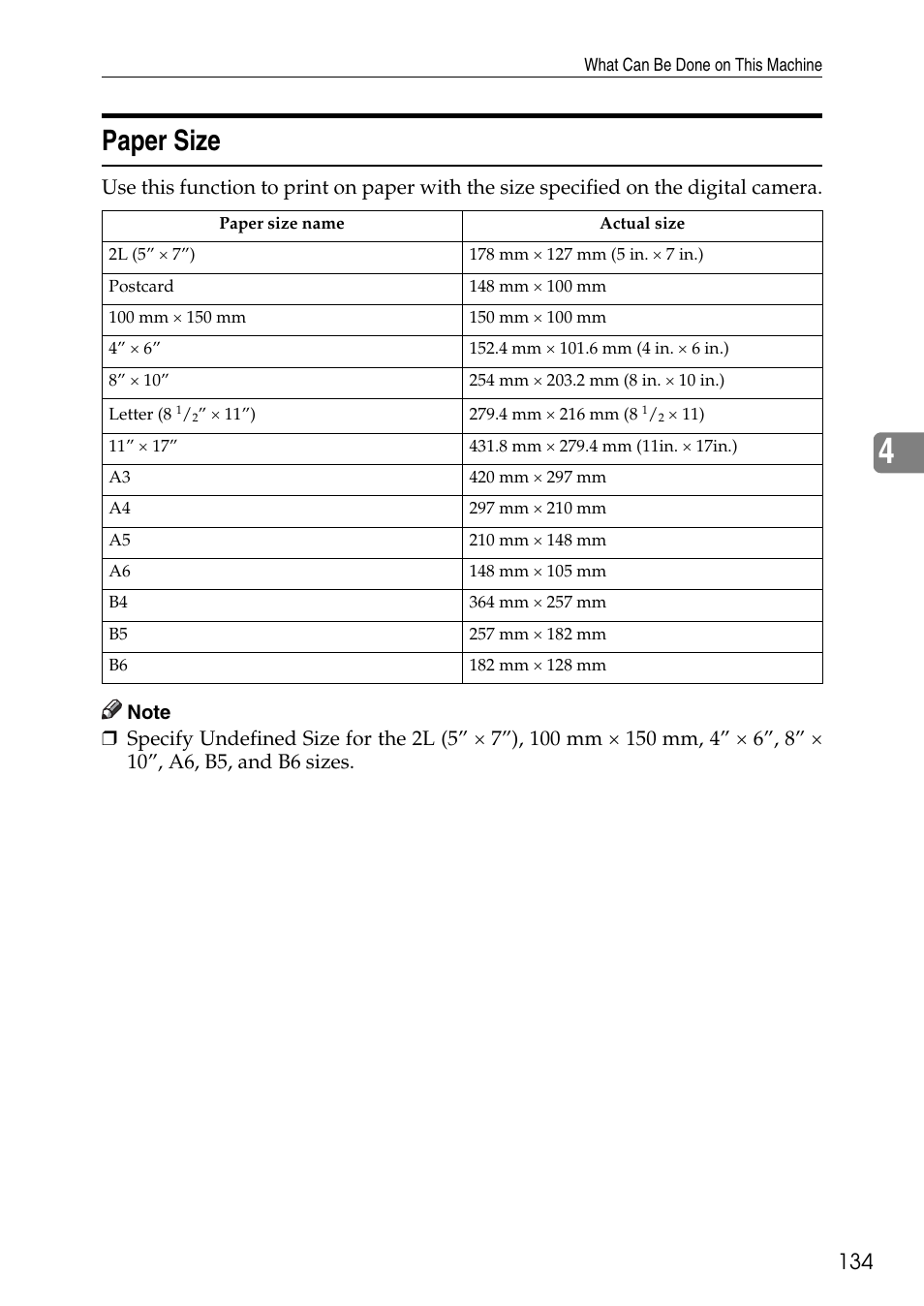 Paper size | Savin C4540 User Manual | Page 142 / 167