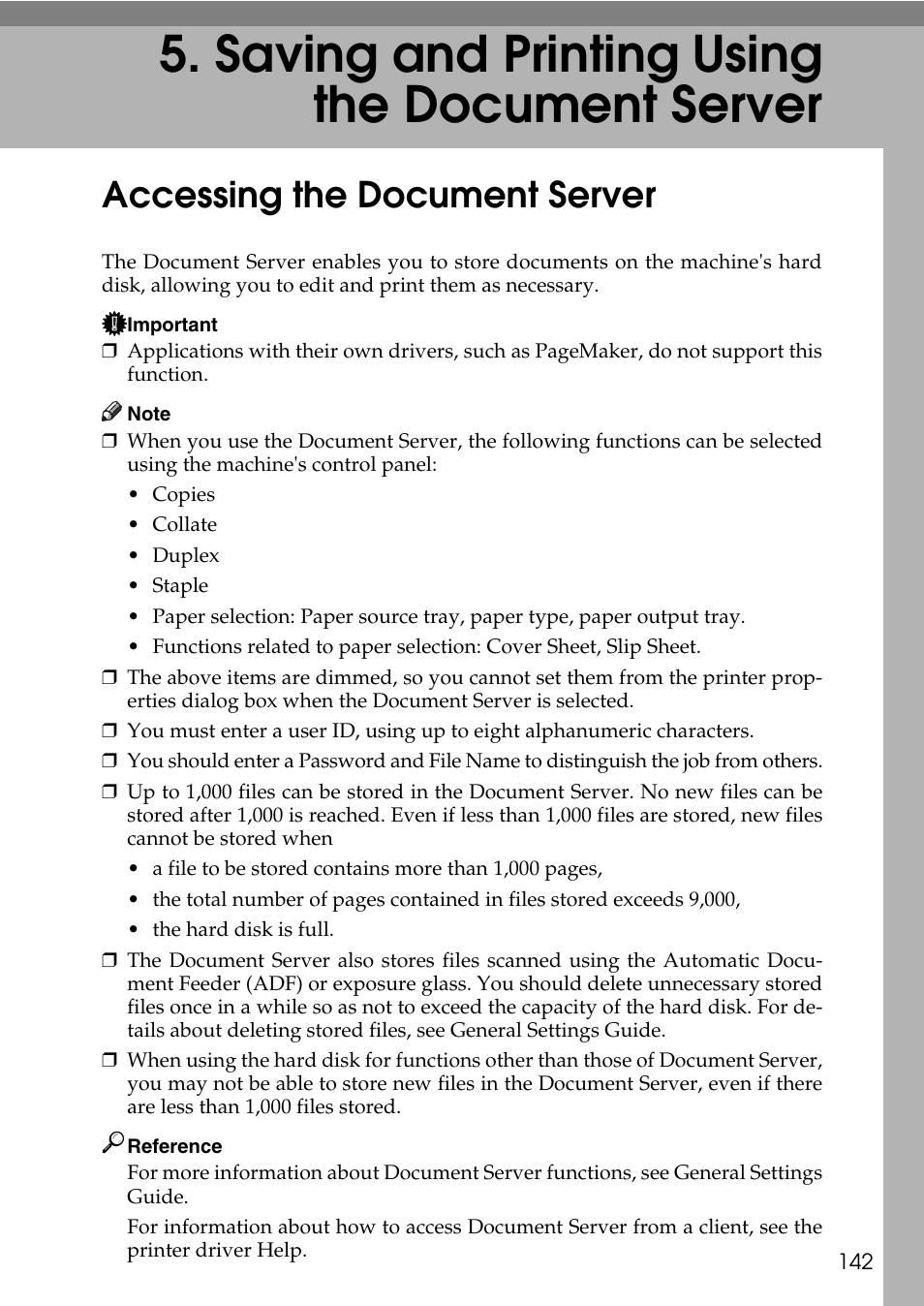  saving and printing using the document server, Accessing the document server, Saving and printing using the document server | Savin C4540 User Manual | Page 150 / 167