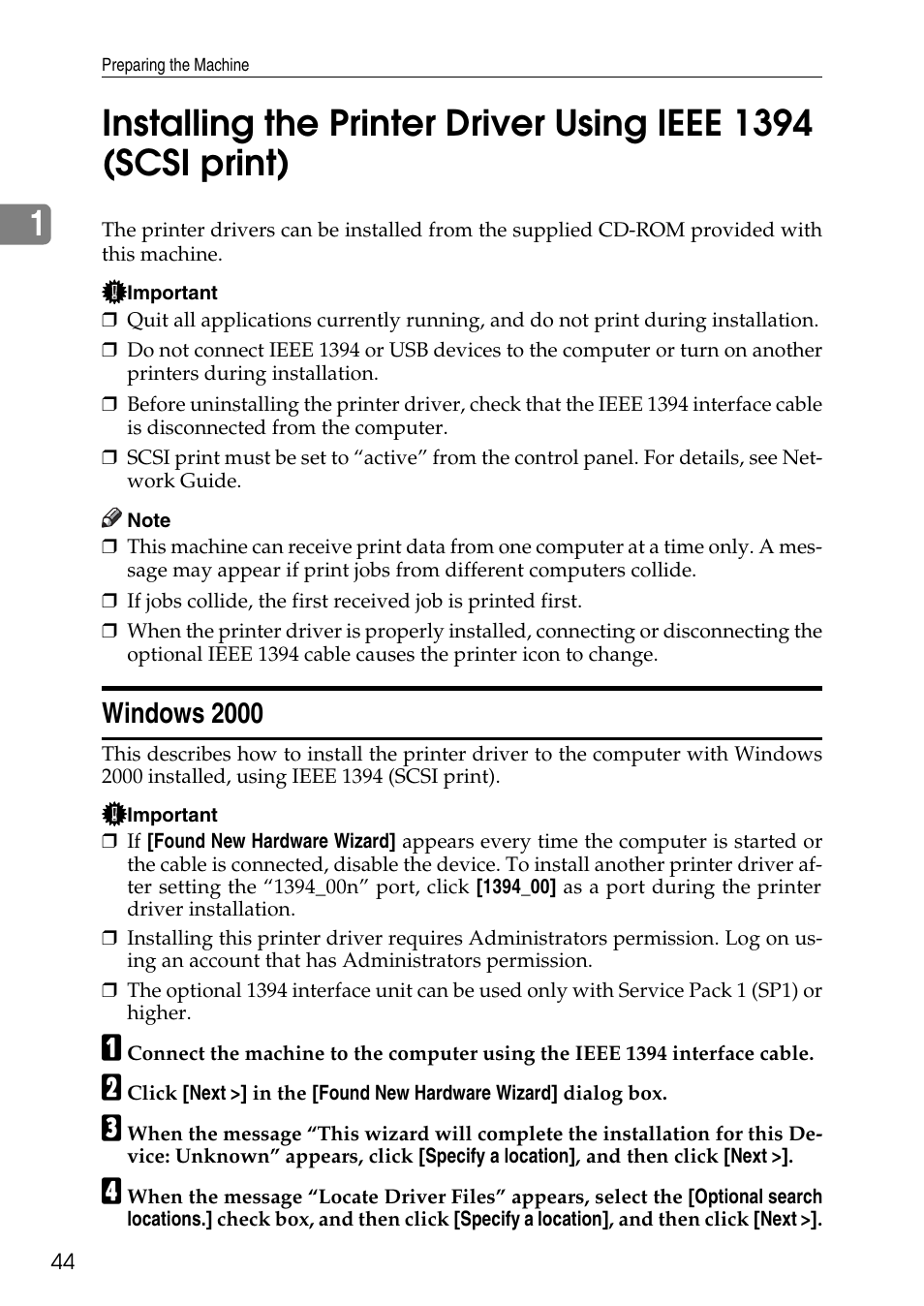 Windows 2000 | Savin C4540 User Manual | Page 52 / 167