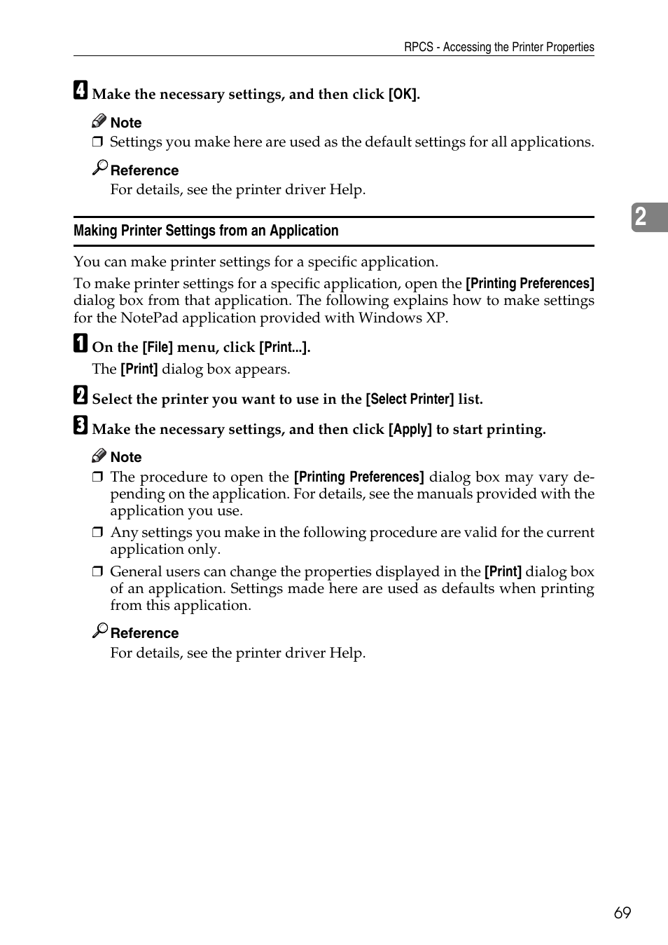 Making printer settings from an application | Savin C4540 User Manual | Page 77 / 167