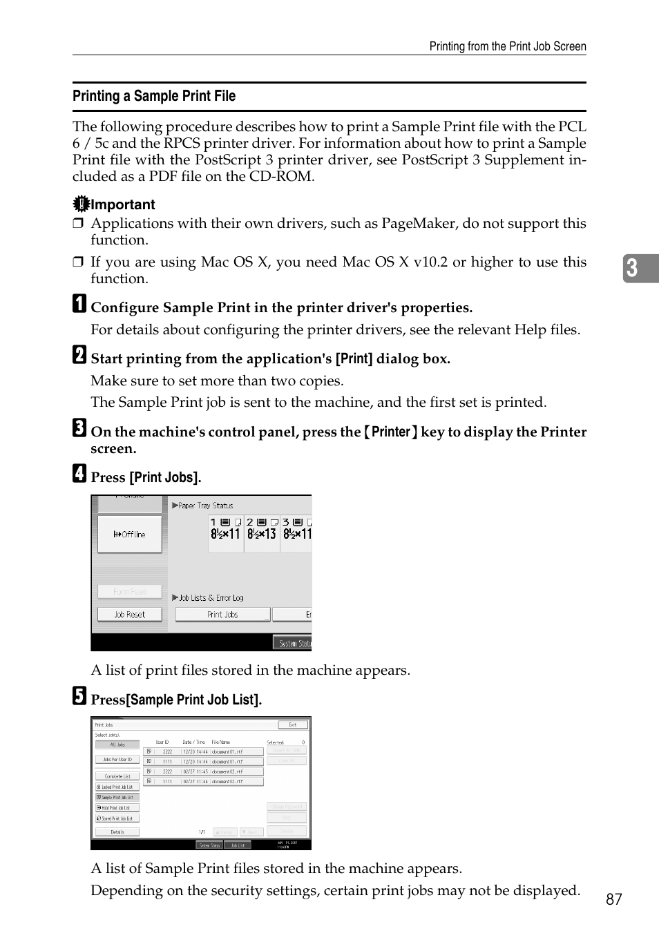 Printing a sample print file | Savin C4540 User Manual | Page 95 / 167