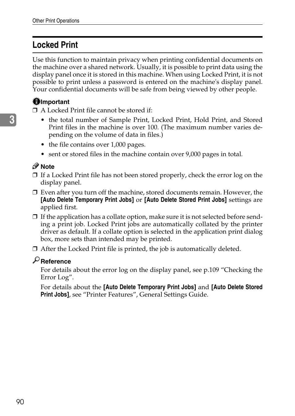 Locked print, P.90 “locked print | Savin C4540 User Manual | Page 98 / 167