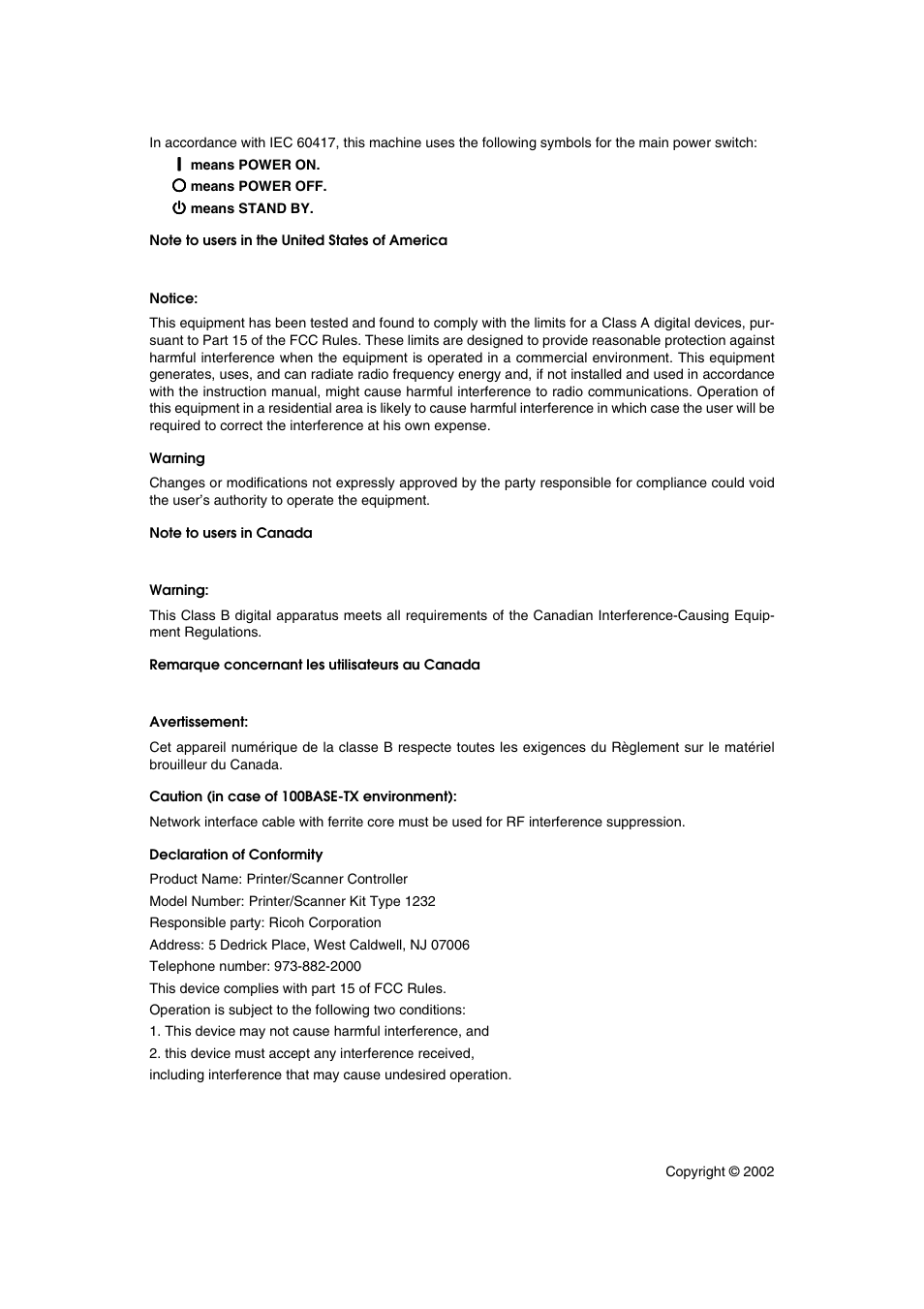 Savin 1232 User Manual | Page 107 / 108