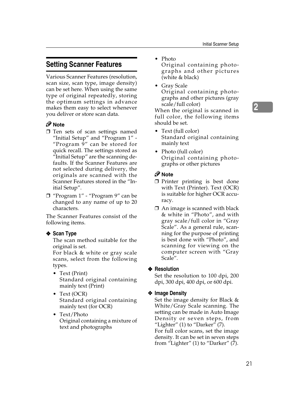 Setting scanner features, P.21 | Savin 1232 User Manual | Page 25 / 108