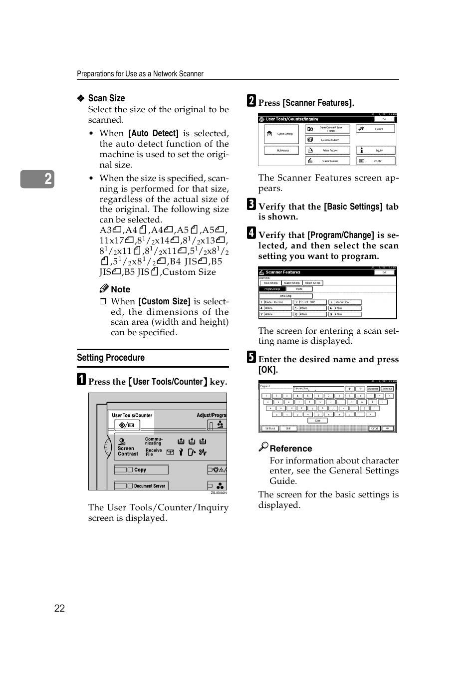 Setting procedure | Savin 1232 User Manual | Page 26 / 108