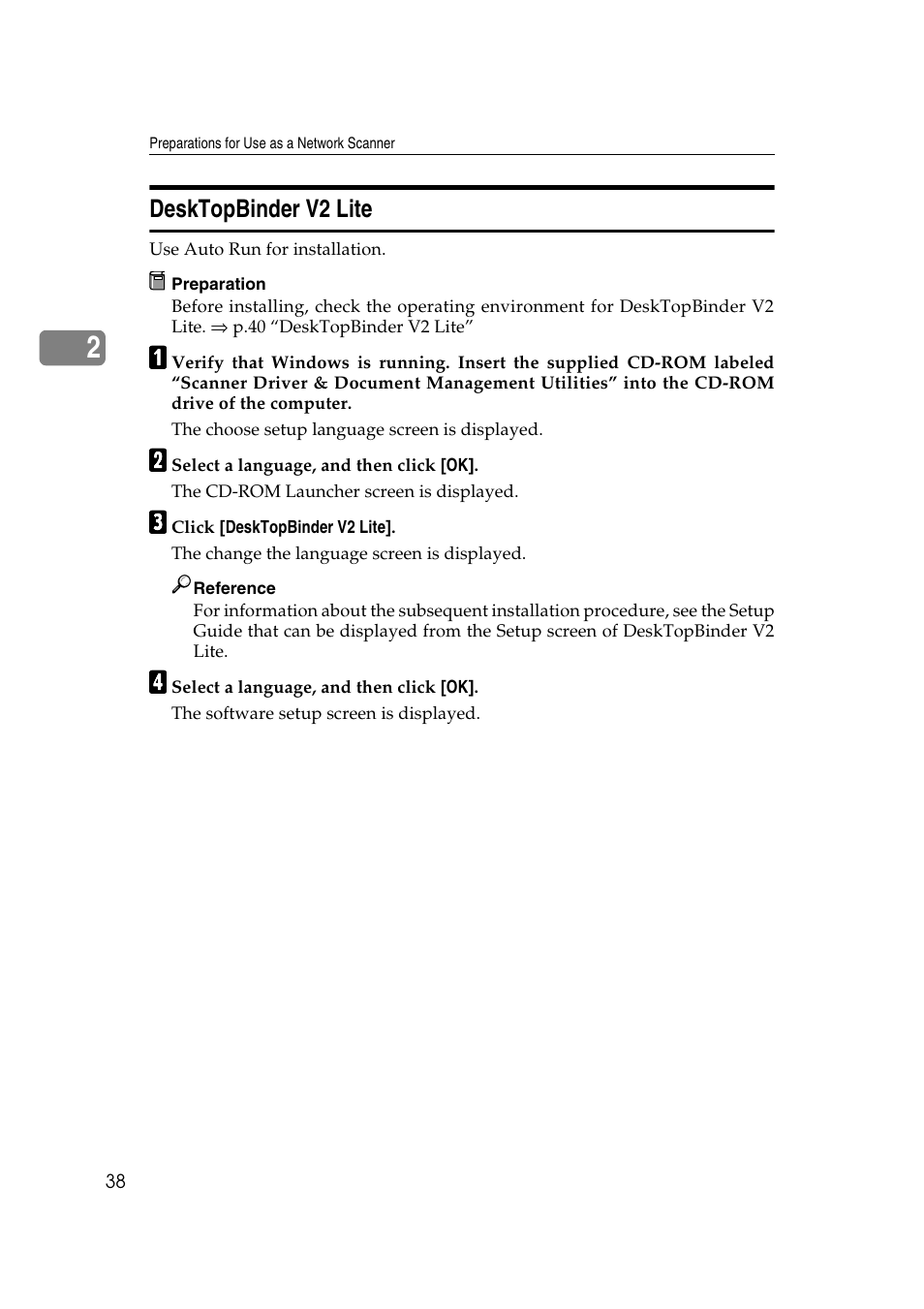 Desktopbinder v2 lite, P.38 “desktopbinder v2 lite, E p.38 “desktopbinder v2 lite | Savin 1232 User Manual | Page 42 / 108