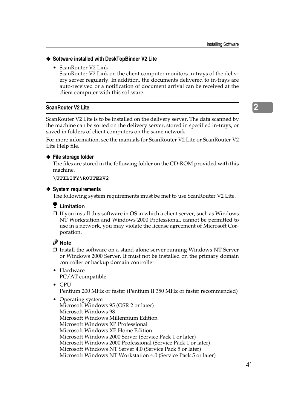 Scanrouter v2 lite | Savin 1232 User Manual | Page 45 / 108